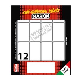 ETICHETTA ADESIVA BIANCA 46X27MM (10FOGLI X 12ETICHETTE) MARKIN - 10034