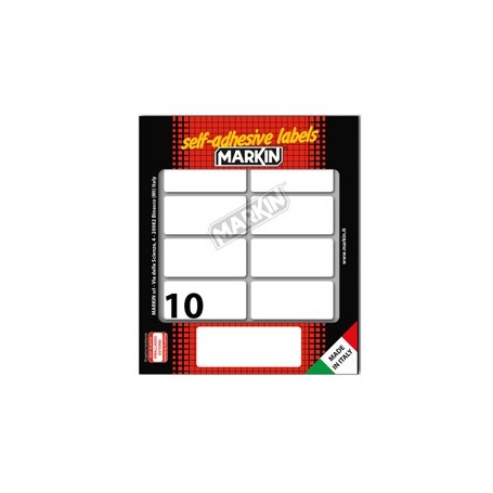 ETICHETTA ADESIVA BIANCA 56X26MM (10FOGLI X 10ETICHETTE) MARKIN - 10040