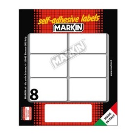 ETICHETTA ADESIVA BIANCA 56X34MM (10FOGLI X 8ETICHETTE) MARKIN - 10041