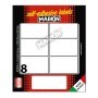ETICHETTA ADESIVA BIANCA 56X34MM (10FOGLI X 8ETICHETTE) MARKIN - 10041