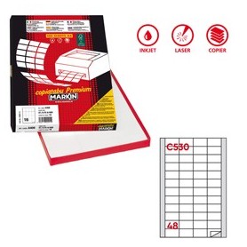 ETICHETTA ADESIVA C/530 BIANCA 100FG A4 48X25MM (48ET/FG) MARKIN - X210C530