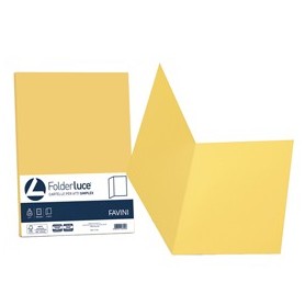 50 CARTELLINE SEMPLICI LUCE 200GR 25X34CM GIALLO SOLE FAVINI - A50B664