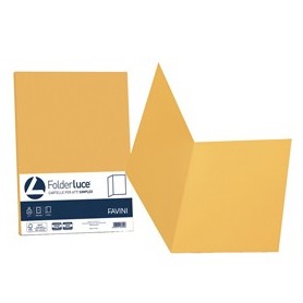 50 CARTELLINE SEMPLICI LUCE 200GR 25X34CM GIALLO ORO FAVINI - A50H664