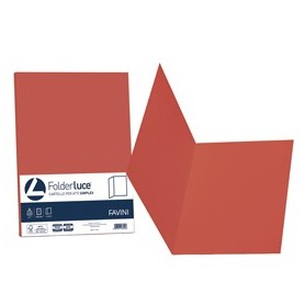 50 CARTELLINE SEMPLICI LUCE 200GR 25X34CM ROSSO SCARLATTO FAVINI - A50C664