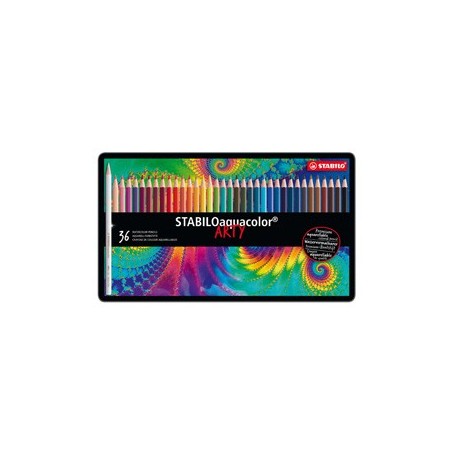 ASTUCCIO METALLO 36 PASTELLI STABILO AQUACOLOR 1636 - 1636-5