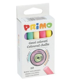 SCATOLA 10 GESSETTI TONDI COLORATI PRIMO - 014GC10R