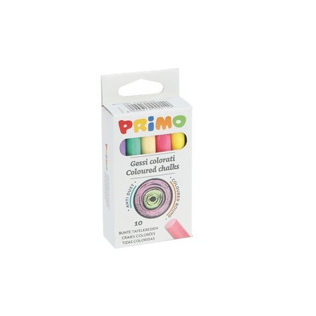 SCATOLA 10 GESSETTI TONDI COLORATI PRIMO - 014GC10R