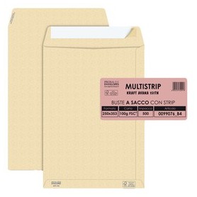 500 BUSTE SACCO MULTI STRIPAVANA CARTA RIC.FSCÂ®STRIP ADES. 250X353MM 100GR PIGNA - 0099076B4