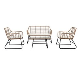 SALOTTO CEBU POLYRATTAN COLOR NATURALE - SET 4 ELEMENTI - S2251001