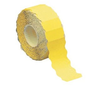 ROTOLO 1500 ETICHETTE 26X12MM GIALLO FLUO PERMANENTI A ONDA MARKIN - X3502612GI