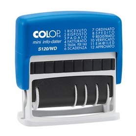 TIMBRO MINI S120WD DATARIO + POLINOMIO 12DICITURE 4MM AUTOINCHIOSTRANTE COLOP - S120WD