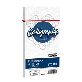 25 BUSTE CALLIGRAPHY PERGAMENA 110X220MM 90GR BIANCO FAVINI - A570293