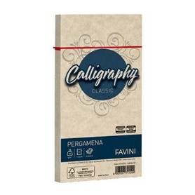25 BUSTE CALLIGRAPHY PERGAMENA 110X220MM 90GR SABBIA FAVINI - A57U203