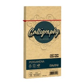 25 BUSTE CALLIGRAPHY PERGAMENA 110X220MM 90GR ORO FAVINI - A57W203
