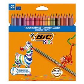 ASTUCCIO 24 MATITE EVOLUTION STRIPES COLORI ASSORTITE BIC - 9505251