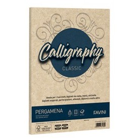 CARTA CALLIGRAPHY PERGAMENA 190GR A4 50FG NOCCIOLA 04 FAVINI - A69N084