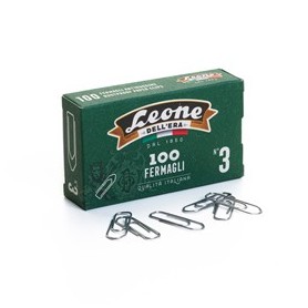 SCATOLA 100 FERMAGLI N.3 MM28 ZINCATI ANTIRUGGINE LEONE - FZ3