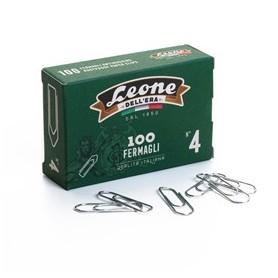 SCATOLA 100 FERMAGLI N.4 MM32 ZINCATI ANTIRUGGINE LEONE - FZ4