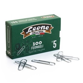 SCATOLA 100 FERMAGLI N.5 MM49 ZINCATI ANTIRUGGINE LEONE - FZ5