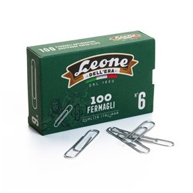 SCATOLA 100 FERMAGLI N.6 MM58 ZINCATI ANTIRUGGINE LEONE - FZ6