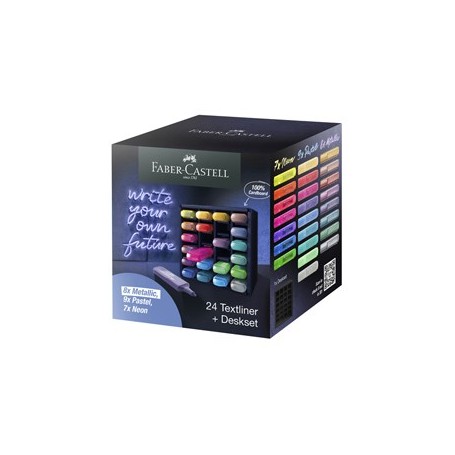 DESKSET 24 EVIDENZIATORI TEXTLINER 46 IN COLORI ASSORTITI FABER CASTELL - 254602