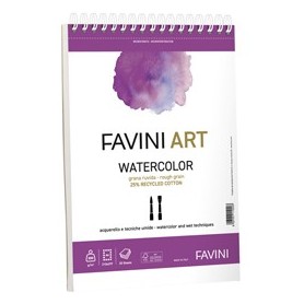 BLOCCO SPIRALATO WATERCOLOR FAVINI ART 20FG 300GR 23X29