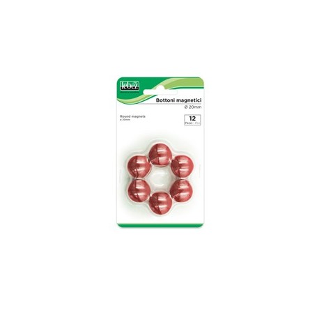 BLISTER 12 MAGNETI MR-20 ROSSO DIAM.20MM - MR-20-R