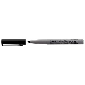 SCATOLA 12 MARCATORI POCKET 1445 NERO P.TONDA PERMANENTE BIC - 8209022