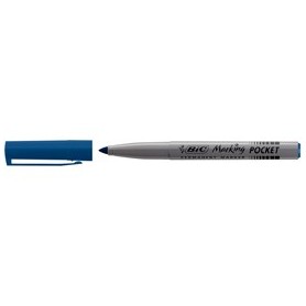 SCATOLA 12 MARCATORI POCKET 1445 BLU P.TONDA PERMANENTE BIC - 8209012