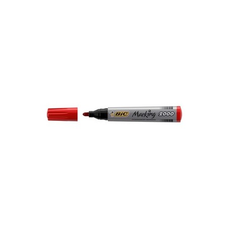 SCATOLA 12 MARCATORI 2000 ROSSO P.TONDA PERMANENTE BIC - 8209133