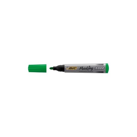 SCATOLA 12 MARCATORI 2000 VERDE P.TONDA PERMANENTE BIC - 8209123
