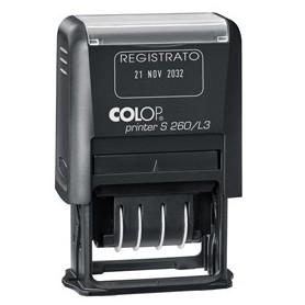 TIMBRO S260/L3 DATARIO + REGISTRATO 4MM AUTOINCHIOSTRANTE COLOP - S260L3.BLS