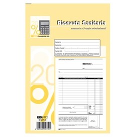 BLOCCO RICEVUTE SANITARIE NUMERATE 50/50 FOGLI AUTORIC. 23X15 E5275C - E5275C
