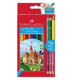 ASTUCCIO 12 MATITE COLORATI ECO IL CASTELLO+3 BICOLOR FABER CASTELL - 110312