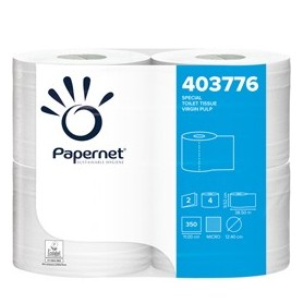 PACCO 4RT CARTA IGIENICA 2VELI MAXI 350STRAPPI GOFFRATA MICRO PAPERNET - 403776