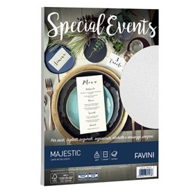 CARTA METALLIZZATA SPECIAL EVENTS A4 20FG 120GR BIANCO FAVINI - A690154