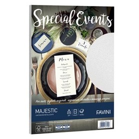 CARTA METALLIZZATA SPECIAL EVENTS A4 10FG 250GR BIANCO FAVINI - A690174