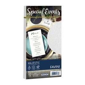 10 BUSTE SPECIAL EVENTS METAL 120GR 110X220MM BIANCO FAVINI - A570154