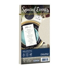 10 BUSTE SPECIAL EVENTS METAL 120GR 110X220MM CREMA FAVINI - A57Q154