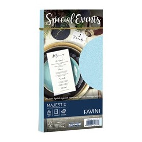 10 BUSTE SPECIAL EVENTS METAL 120GR 110X220MM AZZURRO FAVINI - A57T154