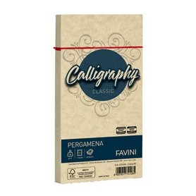 25 BUSTE CALLIGRAPHY PERGAMENA 110X220MM 90GR CREMA FAVINI - A572203