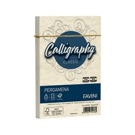 25 BUSTE CALLIGRAPHY PERGAMENA 120X180MM 90GR NATURALE FAVINI - A57Q207