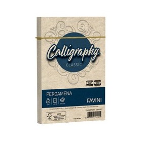 25 BUSTE CALLIGRAPHY PERGAMENA 120X180MM 90GR SABBIA FAVINI - A57U207