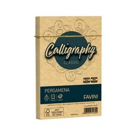 25 BUSTE CALLIGRAPHY PERGAMENA 120X180MM 90GR ORO FAVINI - A57W207