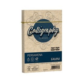 25 BUSTE CALLIGRAPHY PERGAMENA 120X180MM 90GR NOCCIOLA FAVINI - A57N207