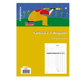 BLOCCO FATTURE 3 ALIQUOTE IVA 3COPIE 33FOGLI AUTORIC. 29