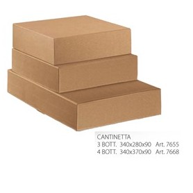 SCATOLA CANTINETTA L340X P370X H90MM ONDA AVANA - 7668