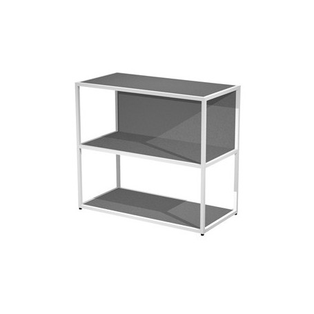LIBRERIA BASSA A GIORNO 90X44CM - H80CM ANTRACITE - GAMBA BIANCO ESSENCE - 270-AN+RP4-T