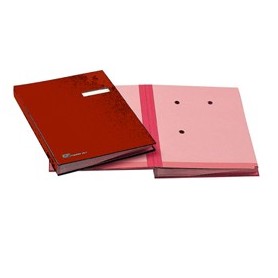 LIBRO FIRMA C/PORTAETICHETTA 18 PAGINE 24X34CM ROSSO 618-D FRASCHINI - 618D-ROSSO