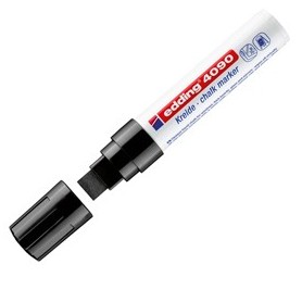 MARCATORE EDDING 4090 PUNTA SCALPELLO GESSO LIQUIDO NERO - E-4090 001